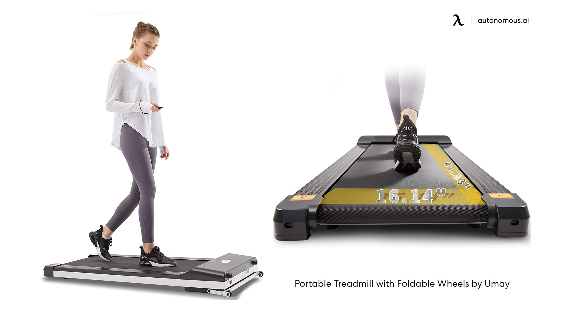 Portable Treadmill with Foldable Wheels by Umay