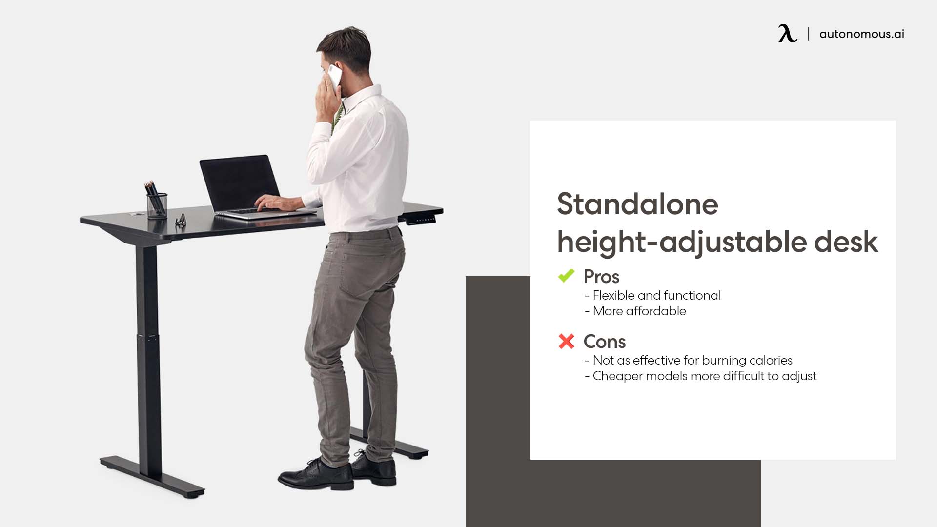 Photo of standalone height-adjustable desk