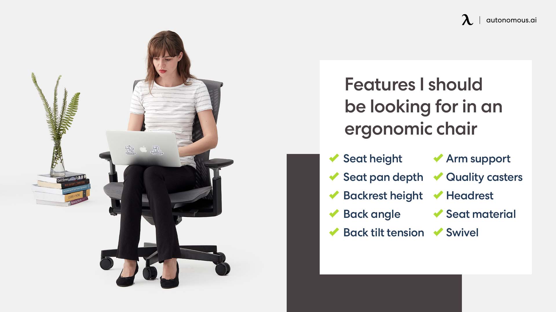 Photo of features I should be looking for in an ergonomic office chair