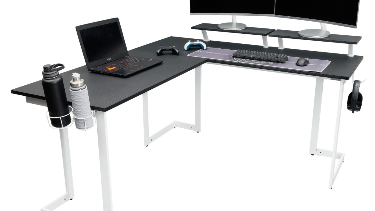 Techni Mobili Warrior L-Shaped Gaming Desk