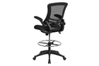 skyline-decor-mesh-ergonomic-drafting-chair-foot-ring-and-flip-up-arms-black