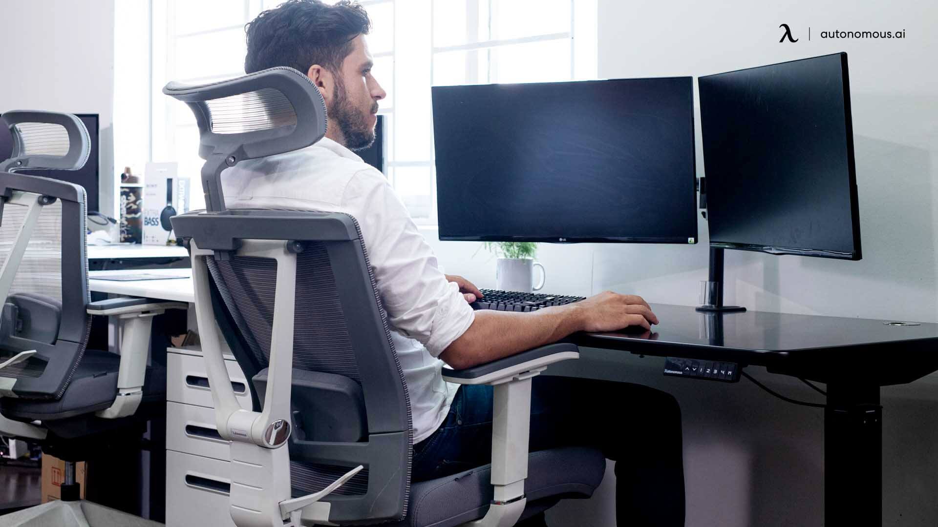 Using ergonomic chair with a standing desk