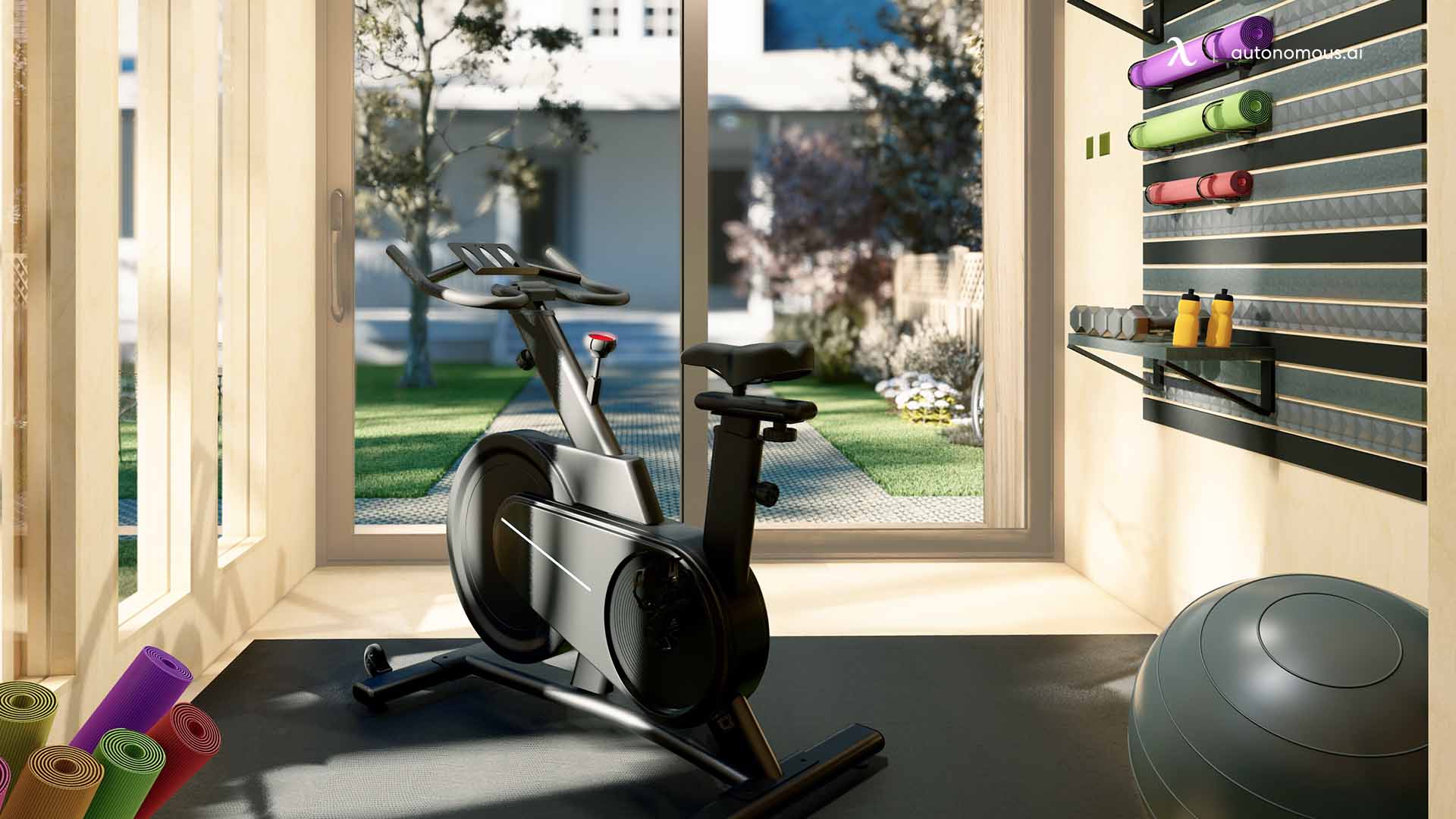 Gym Equipment in garden gym shed