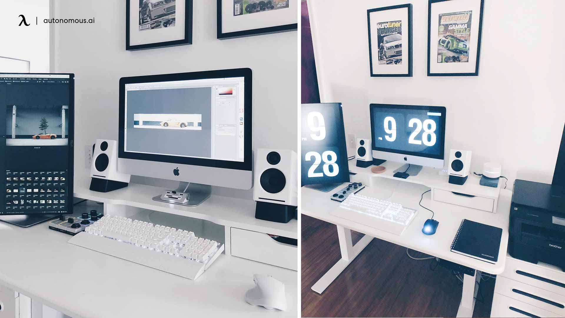 minimalist office desk setup