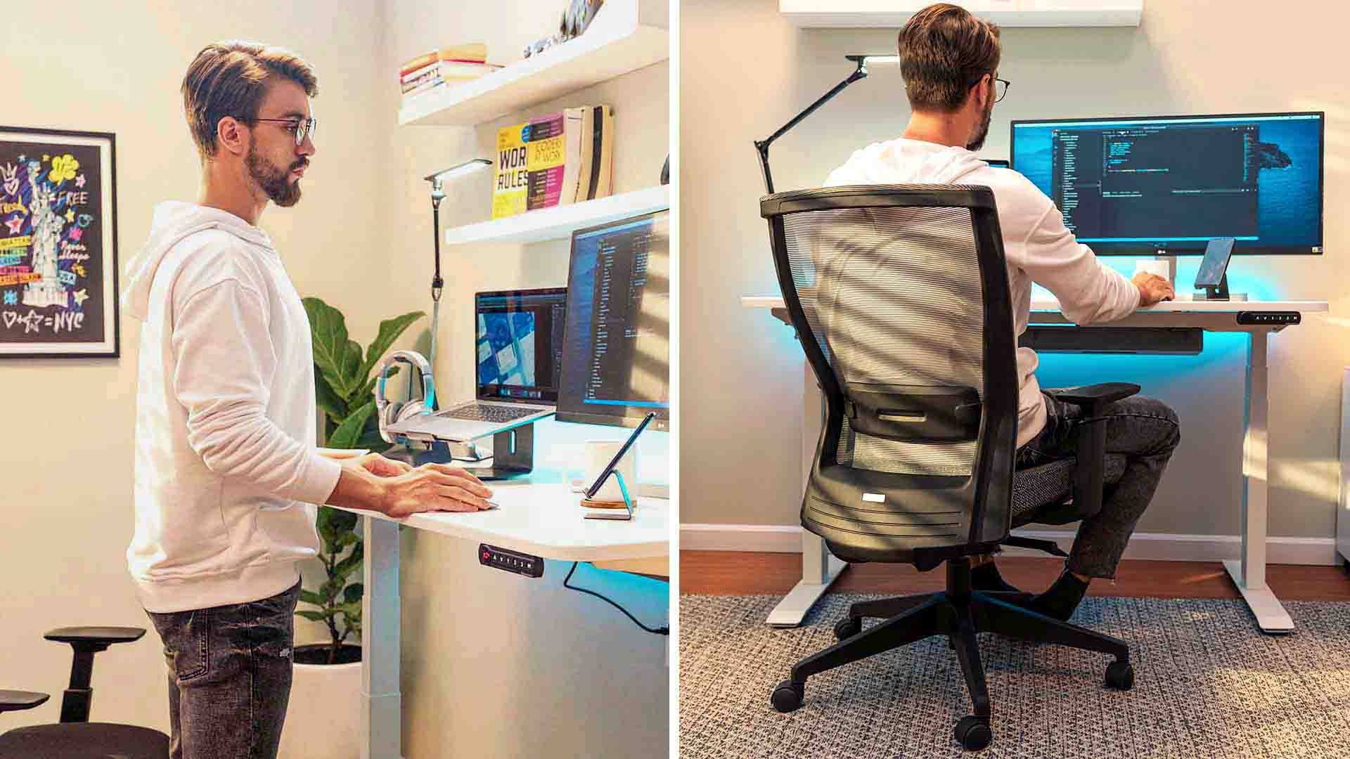 sit/stand desk with proper desk height